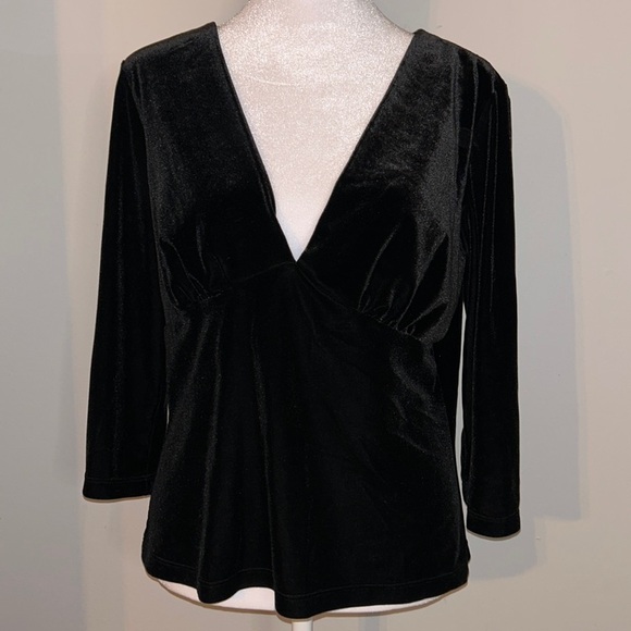 Vintage Frederick’s of Hollywood Deep V Velvet Top Size Small​​​ - Picture 1 of 5